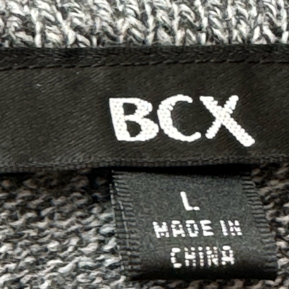 NWT BCX Cowl Neck Cable Knit Sweater Dress/Tunic Grey Tweed Bracelet Sleeve, L - Picture 5 of 9